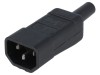 Conector alimentare AC Kaiser C14 drept, 10A, tata, standard IEC 60320, montare pe cablu