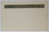 BRAU CU MOTIVE ORNAMENTALE ROMANESTI , CARTE POSTALA , PICTATA MANUAL , INCEPUTUL SEC. XX