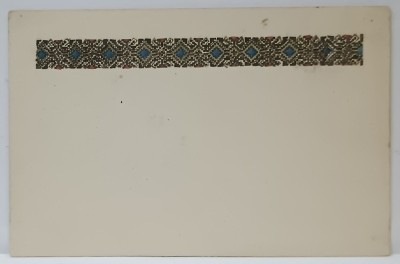 BRAU CU MOTIVE ORNAMENTALE ROMANESTI , CARTE POSTALA , PICTATA MANUAL , INCEPUTUL SEC. XX foto