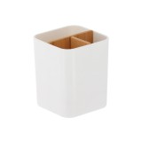 Organizator X3 Bamboo 9X9X11 Cm &ndash; Alb | Organizatoare Baie