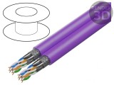 Cablu Ethernet S/FTP Cat7 600MHz 2x4x23AWG FRNC Violet