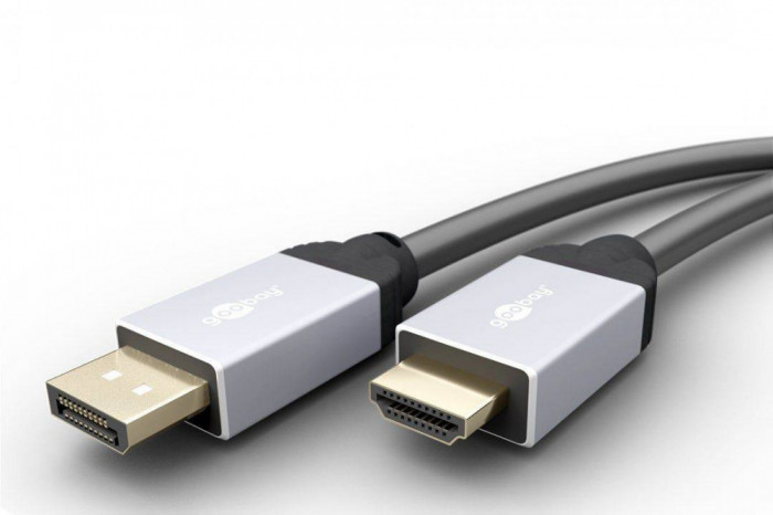 Cablu DisplayPort v1.2 - HDMI v2.0 3m 3D Ultra HD 4K 50/60Hz 2160p Goobay Plus