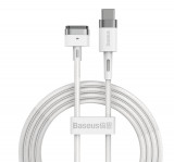 Baseus Cablu de alimentare magnetic din zinc pentru MacBook Power - USB tip C 60W 2m alb