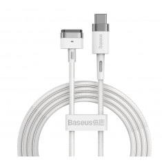 Baseus Cablu de alimentare magnetic din zinc pentru MacBook Power - USB tip C 60W 2m alb