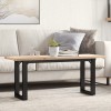 VidaXL Masă de cafea, cadru O, 110x40x45,5 cm, lemn masiv pin și Oţel 3282733