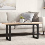 VidaXL Masă de cafea, cadru O, 110x40x45,5 cm, lemn masiv pin și Oţel