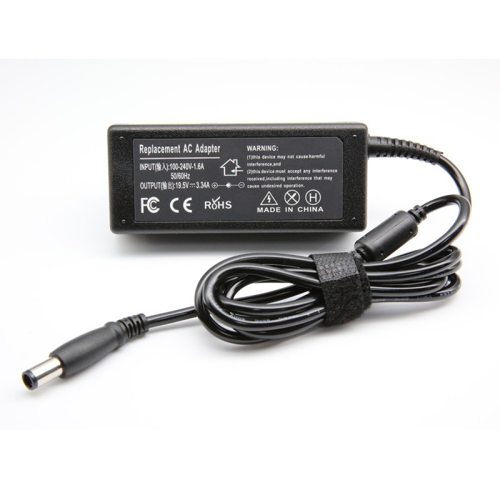 Incarcator compatibil laptop, Dell, PA 10, PA 3E, J62H3, HA65NE0-00, NF599, U7809, UC473, PP31L, PP39L, PP25L, 19.5V, 3.34A, 65W, mufa 7.4x5.0mm