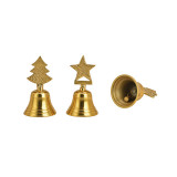 Set 2 clopotei aurii cu model festiv, Jad