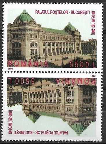 B0547 - Romania 2001 - Posta 1v.tete-beche neuzat,perfecta stare