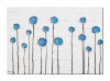 Tablou modern pictat manual, Flori in abstract, 70x50cm ulei pe panza de in cutit efect 3D