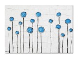 Cumpara ieftin Tablou modern pictat manual, Flori in abstract, 70x50cm ulei pe panza de in cutit efect 3D