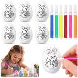 Set 6 oua de Pasti din polistiren pentru pictat cu markere colorate, 5.5 x 3.5 cm, Lean 21348