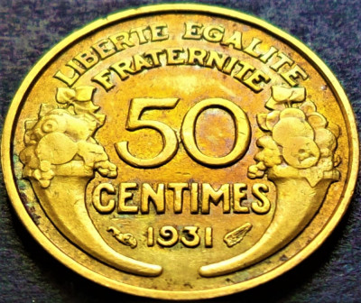Moneda istorica 50 CENTIMES - FRANTA, anul 1931 * cod 4910 B = excelenta! foto