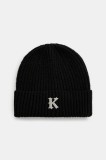 Karl Kani caciula culoarea negru, din tricot gros, 70200020