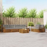 vidaXL Set de canapele de exterior 7 pcs Gri natural și deschis 3373061