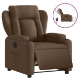 Cumpara ieftin Fotoliu rabatabil electric, maro, material textil