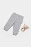 Cumpara ieftin Pantaloni lungi, Two thread, 100%bumbac organic - Gri, BabyCosy (Marime: 18-24 Luni)