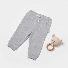 Pantaloni lungi, Two thread, 100%bumbac organic - Gri, BabyCosy (Marime: 3-6 Luni)