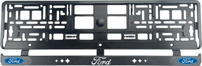 Set 2 bucati, suport numar inmatriculare Carbon, Ford II