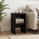 vidaXL Dulap lateral 2 pcs Negru &Oslash;40 x 50 cm Lemn prelucrat 899819