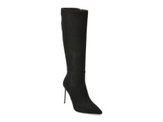 Cizme elegante EPICA negre, E234, din piele intoarsa