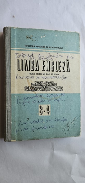 LIMBA ENGLEZA MANUAL PENTRU ANII III - IV DE STUDIU MINISTERUL EDUCATIEI AN 1987