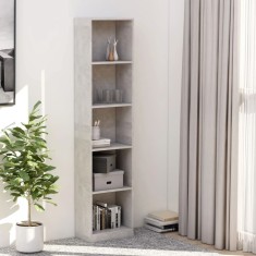 vidaXL Bibliotecă cu 5 rafturi, gri beton, 40x24x175 cm lemn prelucrat