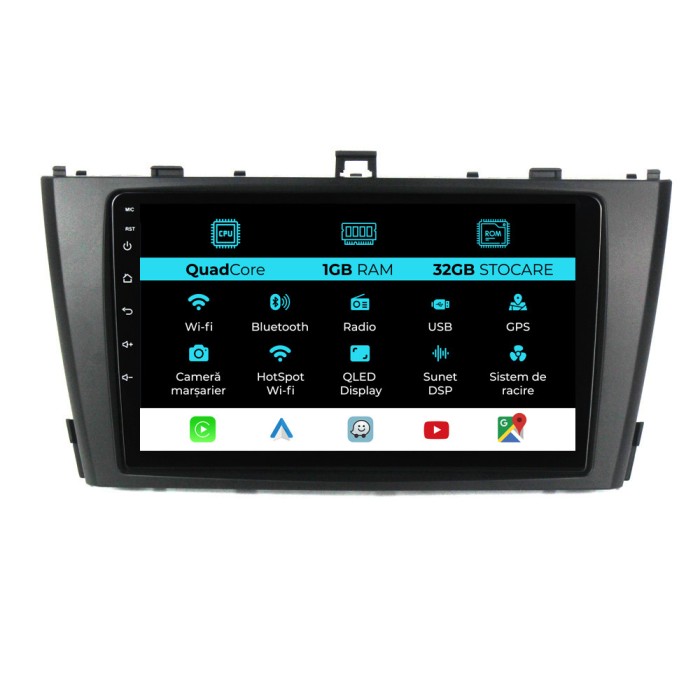 Navigatie Dedicata Toyota Avensis (2008-2015), 9Inch, 1Gb Ram, 32Gb Stocare, Carplay
