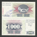 BOSNIA HERTEGOVINA 1000 1.000 DINARA 1992 UNC [2] P-15 a , OVERPRINT SARAJEVO