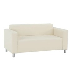 Canapea 2 locuri piele ecologica bej Homker 140x80x63 cm