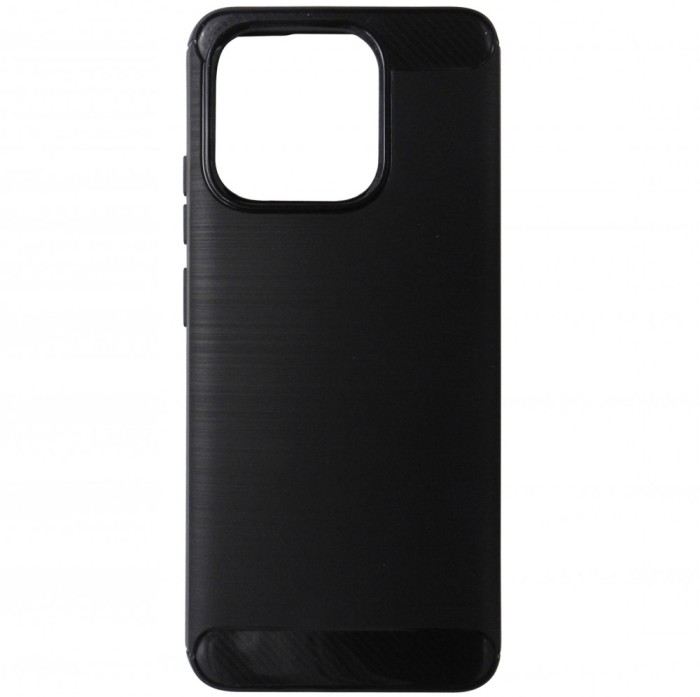 Husa tip capac spate Carbon silicon neagra pentru Xiaomi Redmi 12C
