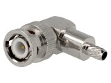 Mufă BNC tată unghi 90&deg; RG58 crimpată