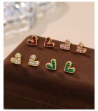Cumpara ieftin Cercei Din Argint 925 Gold Romantic Heart Studs