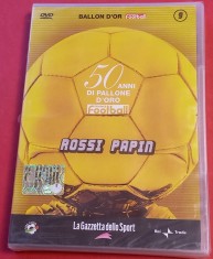 DVD fotbal (50 de ani de BALONUL de AUR)) + brosura - jucatorii PAOLO ROSSI si JEAN PIERRE PAPIN (Sigilat)