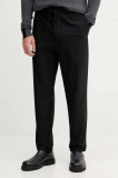 BOSS Green pantaloni culoarea negru, mulata, 50544256