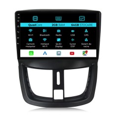 Navigatie Dedicata Peugeot 207 (2006-2015), 9Inch, 2Gb Ram, 64Gb Stocare, Carplay