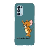 Husa compatibila cu Oppo A74 5G, Viceversa, model Look at the time Jerry, Silicon, TPU, Transparent, Carcasa