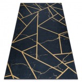 ANDRE 1222 covor lavabil Marmură, geometric anti-alunecare - negru, 120x170 cm