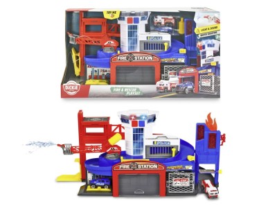 DICKIE SET STATIE DE POMPIERI SI SALVARE CU PULVERIZATOR DE APA SUNETE SI LUMINI SuperHeroes ToysZone foto