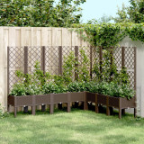 Jardiniera de gradina cu spalier, maro, 200x160x142 cm, PP GartenMobel Dekor, vidaXL