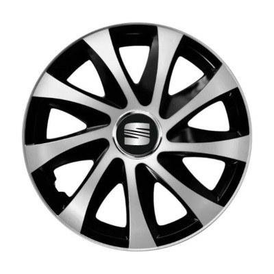 Set 4 capace roti Drift exrta silver&amp;amp;black R16 Compatibil Cu Seat foto