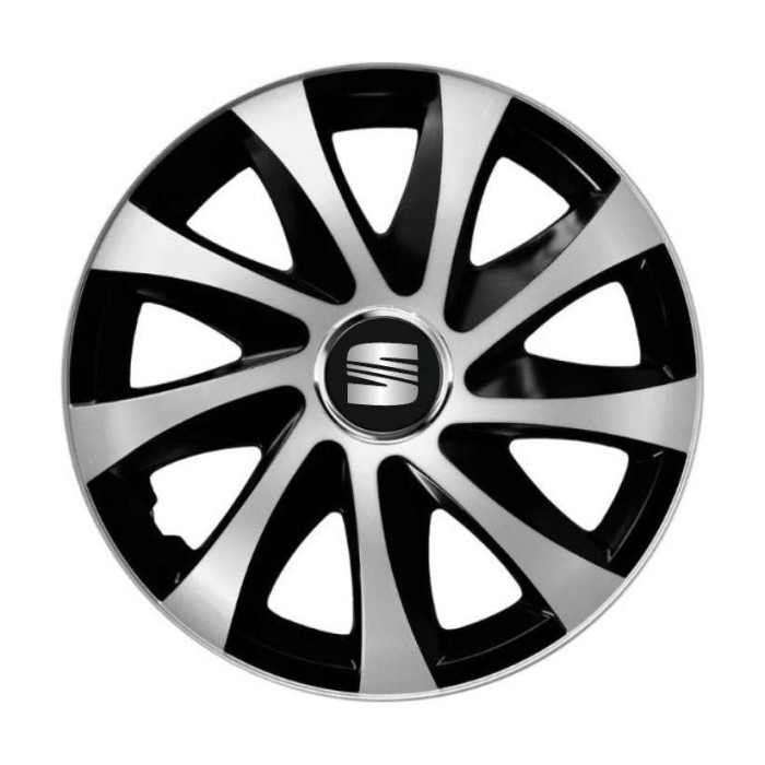 Set 4 capace roti Drift exrta silver&amp;black R16 Compatibil Cu Seat