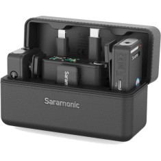 Microfon wireless Saramonic Ultra 01, 1x Receiver, 2x Microfon, Autonomie microfon 6 ore, Raza de actiune 250-300m, Noise canceling, Negru