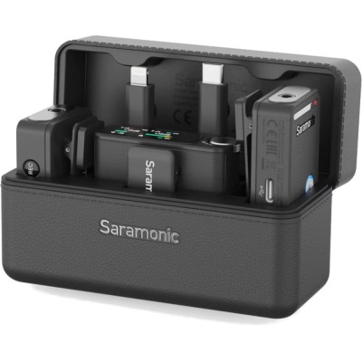 Microfon wireless Saramonic Ultra 01, 1x Receiver, 2x Microfon, Autonomie microfon 6 ore, Raza de actiune 250-300m, Noise canceling, Negru foto