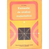 ELEMENTE DE ANALIZA MATEMATICA, MANUAL PENTRU ANUL III LICEU-D.V. IONESCU-330672