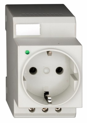 Priza pe sina DIN cu led 2P+E 16A 250V Schrack BZ325003 foto