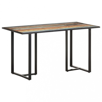 vidaXL Masă de bucătărie, 140 cm, lemn masiv reciclat 320692 foto