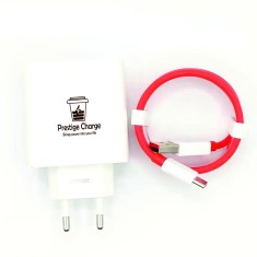 Incarcator SuperVooC USB 80W, PRESTIGE CHARGE&reg;, pentru OnePlus, inclus cablu 8A, USB la USB-C, transfer date si incarcare, 2m, rosu
