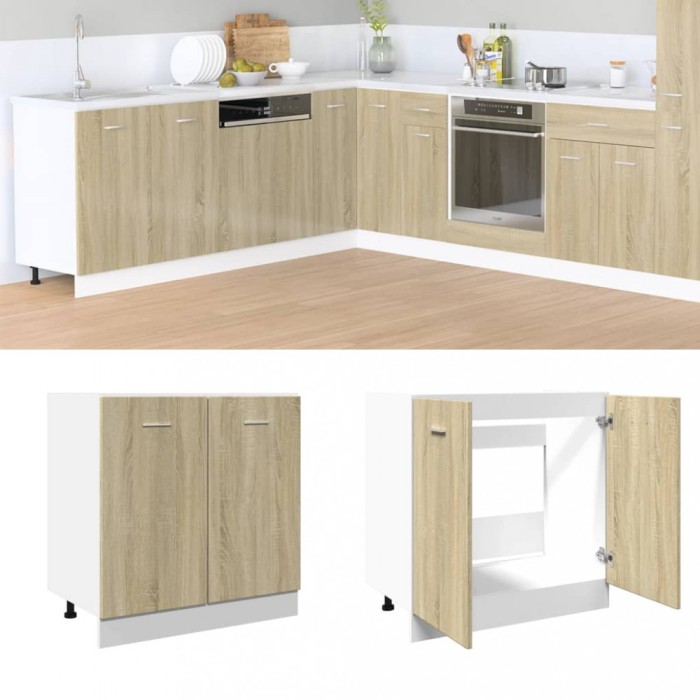 Gossi dulap inferior, stejar sonoma, 80x46x81,5 cm, lemn prelucrat