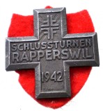 II.054 INSIGNA ELVETIA SPORT 4F SCHLUSSTURNEN RAPPERSWIL 1942
